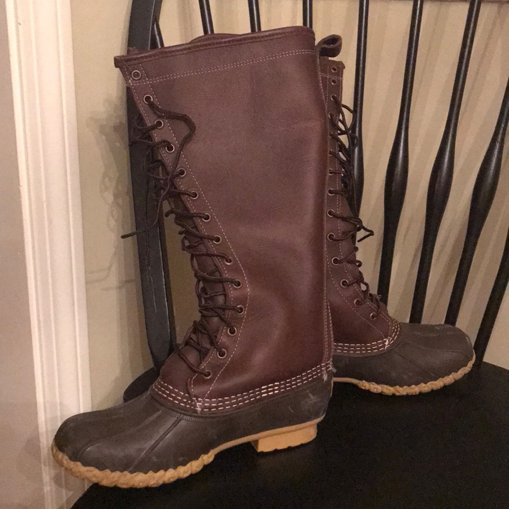 LLBean 16’ Signature Leather Shearling Lined Boots